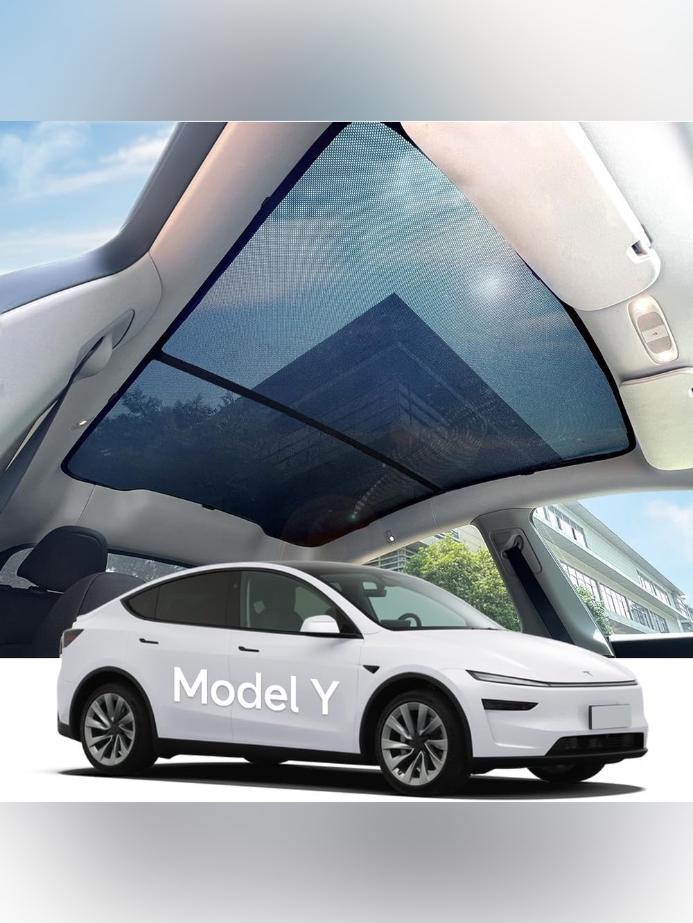 (NEW) Tesla Model Y “Juniper” 2025 & 2026 Glass Roof Sunshade Panoramic (2 pc.)